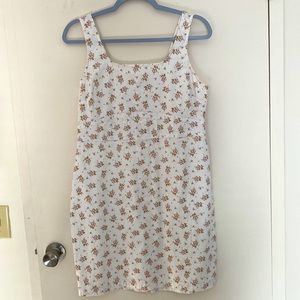 No boundaries white denim floral dress